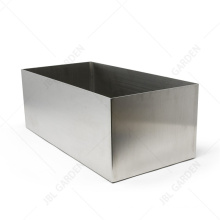 Decorative tapered stainless steel planter with mirror face